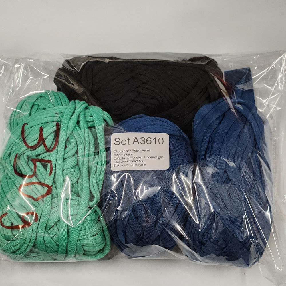 T-Shirt Yarn TSP Clearance / Reject yarns (4 balls per pack) Benang Kait