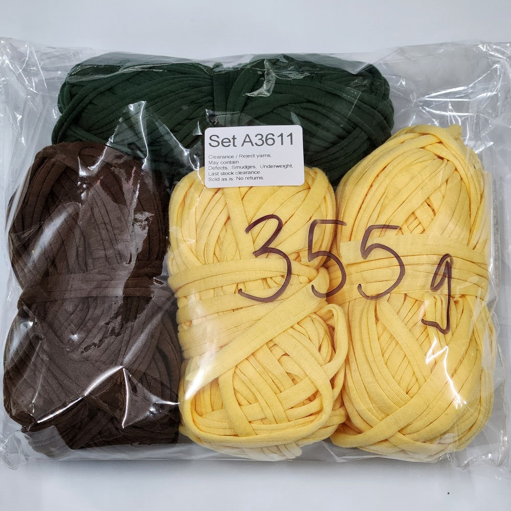 T-Shirt Yarn TSP Clearance / Reject yarns (4 balls per pack) Benang Kait