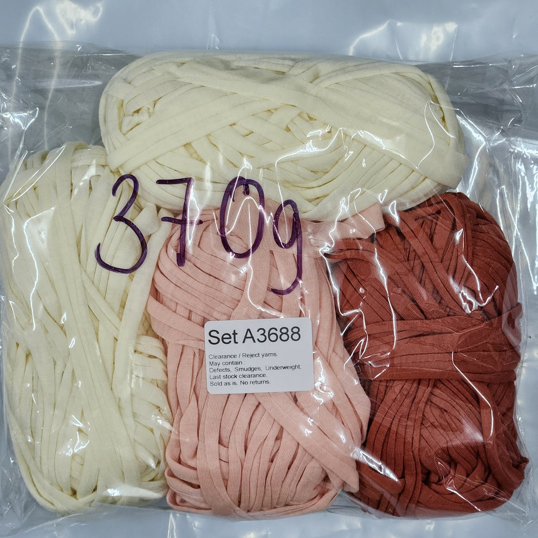 T-Shirt Yarn TSP Clearance / Reject yarns (4 balls per pack) Benang Kait