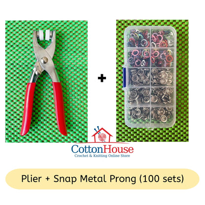 100 Sets Metal Prong Snap Button Colorful Hollow Five-Claw Buckle Installation Tool Set Plier Butang Ketip Infant Children Baby