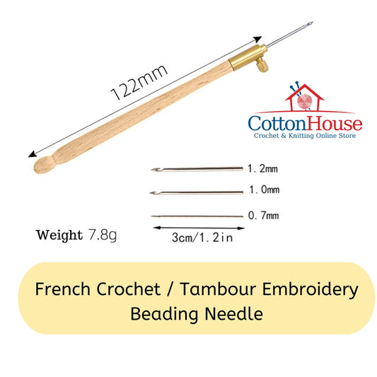 French Tambour Embroidery Beading Needle Crochet Hook With 3 needles