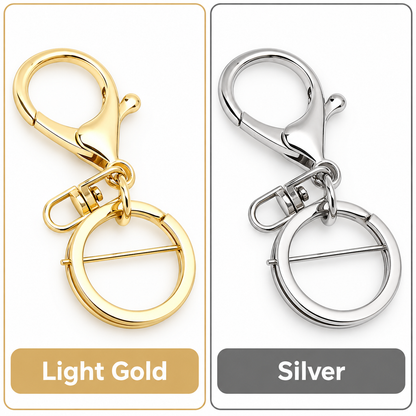 Keychain Lobster Clasp with Split Ring 30mm Silver Gold 4pcs Pack Bag Purse & Craft Making