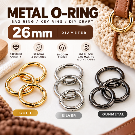 26mm Metal Round O-Ring Bag Purse & Craft Making 4pcs Gold Silver Gunmetal DIY Crochet Knitting Hardware