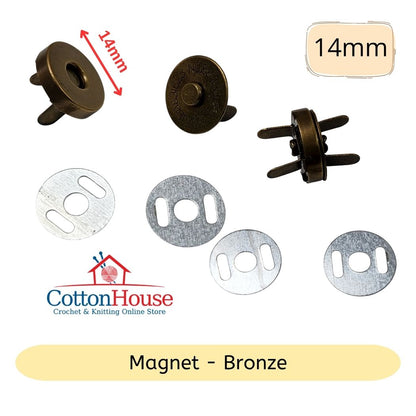 Magnetic Purse Snap Clasps Silver Tone 14mm Small 18mm Medium Set Magnet Bag Pouch DIY