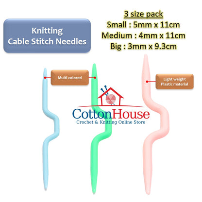 Cable Stitch Needles 3 & 4 Size Knitting Kait