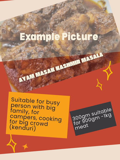 Pes Masakan 300g - Pelbagai Perasa (Masala Kashmir, Rendang & Mee Bandung) Muslim Halal Pek