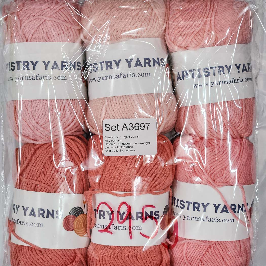 Milk Cotton MC Clearance / Reject Assorted Mixed Yarns (6 balls per pack) Benang Kait