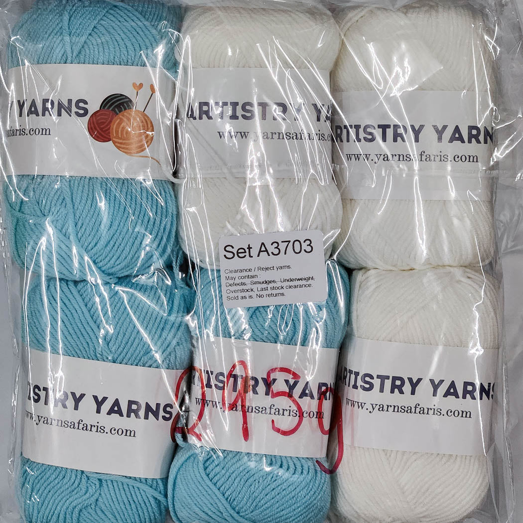 Milk Cotton MC Clearance / Reject Assorted Mixed Yarns (6 balls per pack) Benang Kait