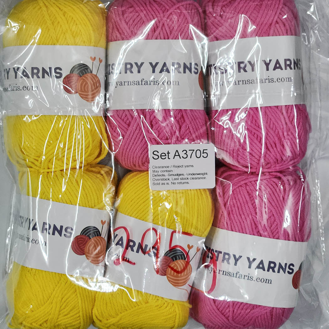 Milk Cotton MC Clearance / Reject Assorted Mixed Yarns (6 balls per pack) Benang Kait