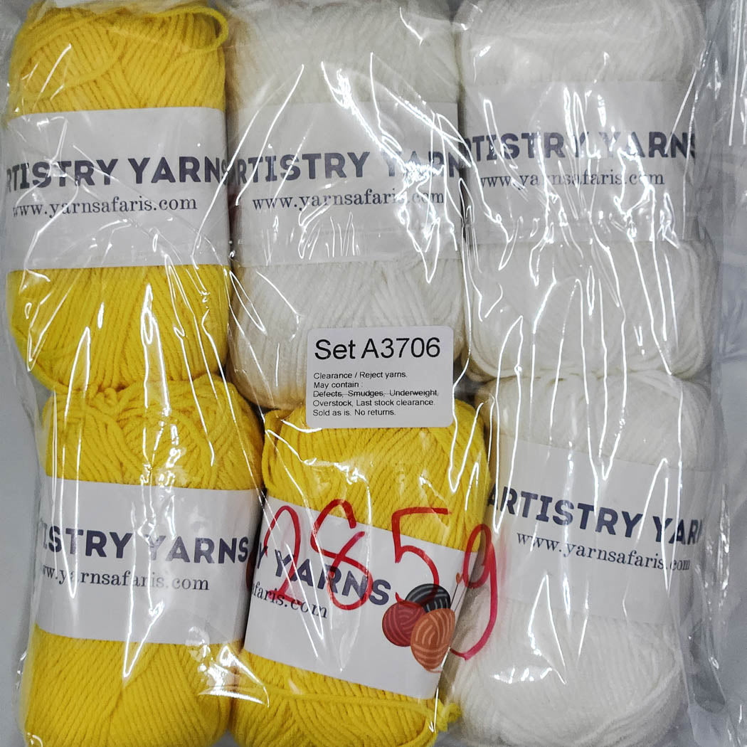 Milk Cotton MC Clearance / Reject Assorted Mixed Yarns (6 balls per pack) Benang Kait