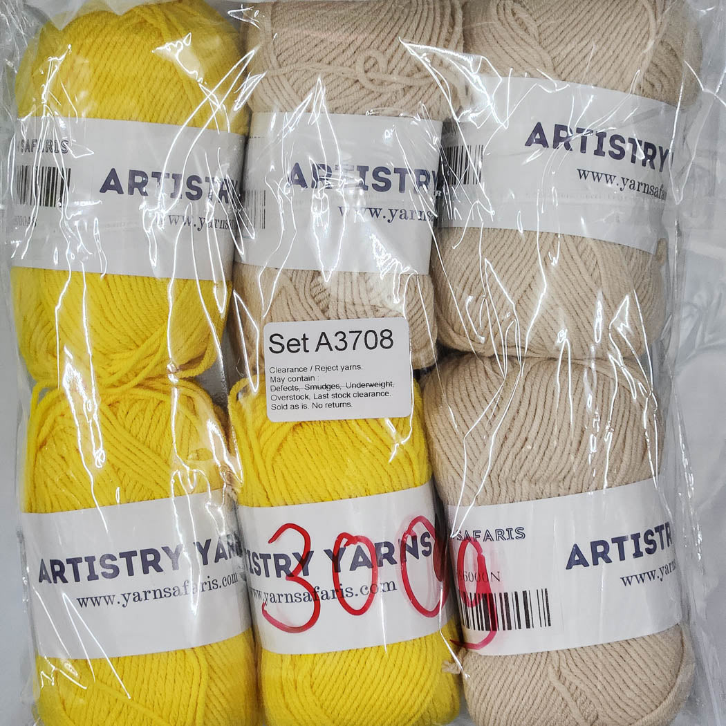 Milk Cotton MC Clearance / Reject Assorted Mixed Yarns (6 balls per pack) Benang Kait