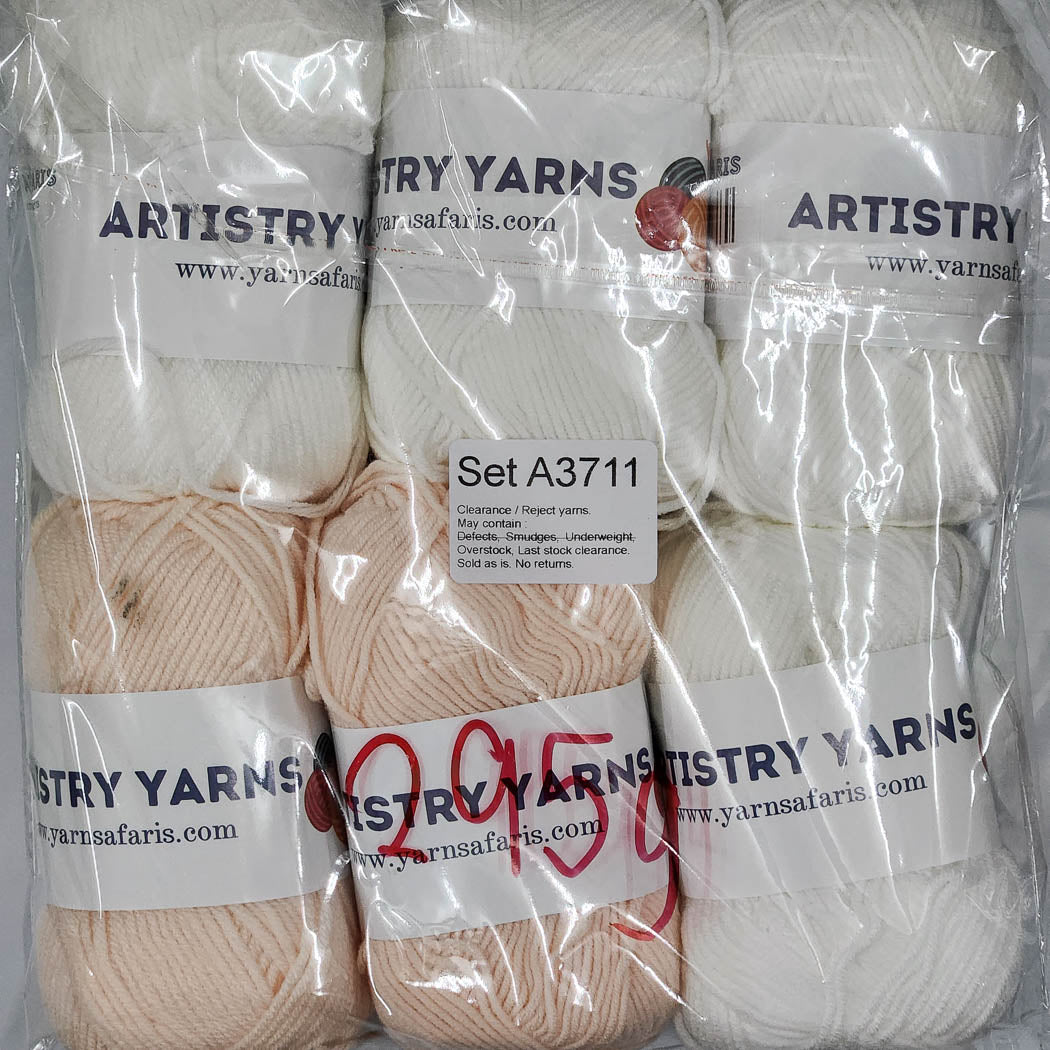 Milk Cotton MC Clearance / Reject Assorted Mixed Yarns (6 balls per pack) Benang Kait