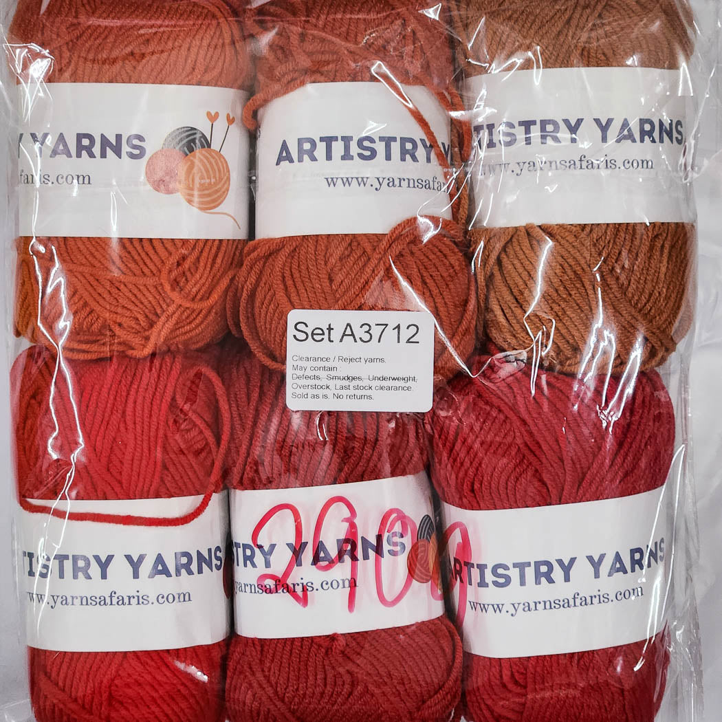 Milk Cotton MC Clearance / Reject Assorted Mixed Yarns (6 balls per pack) Benang Kait