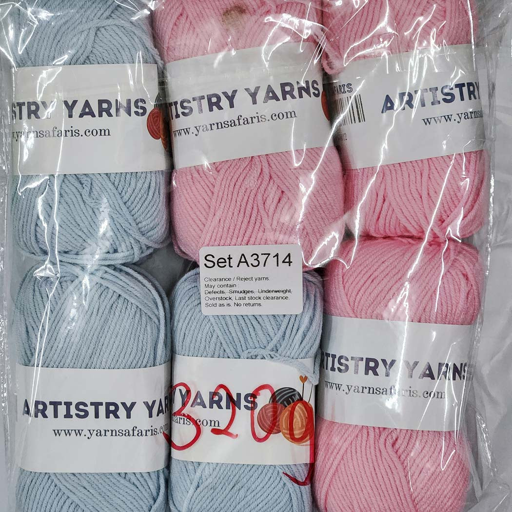 Milk Cotton MC Clearance / Reject Assorted Mixed Yarns (6 balls per pack) Benang Kait