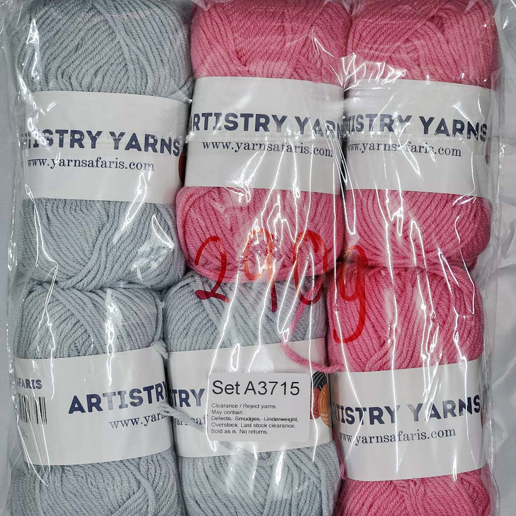 Milk Cotton MC Clearance / Reject Assorted Mixed Yarns (6 balls per pack) Benang Kait