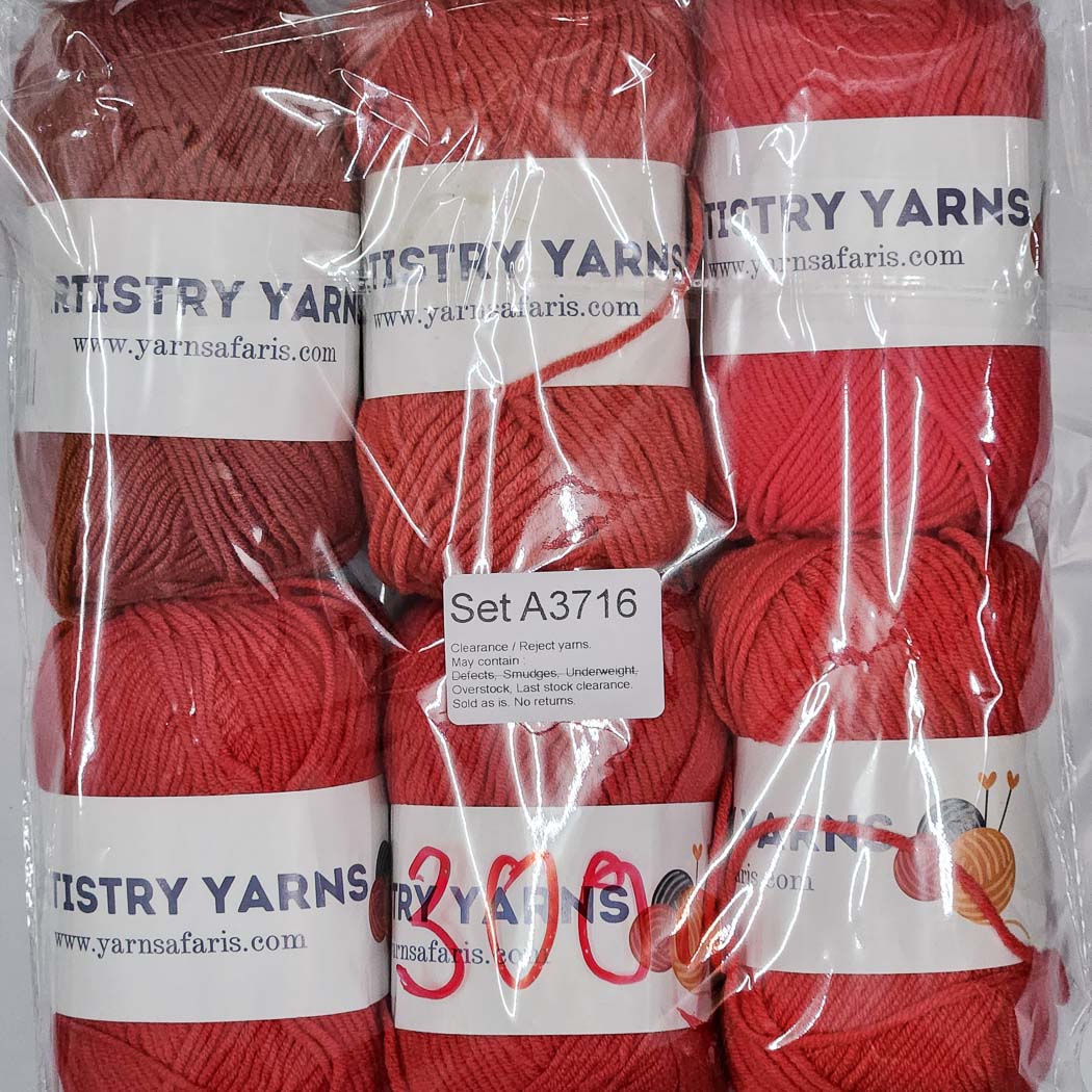 Milk Cotton MC Clearance / Reject Assorted Mixed Yarns (6 balls per pack) Benang Kait