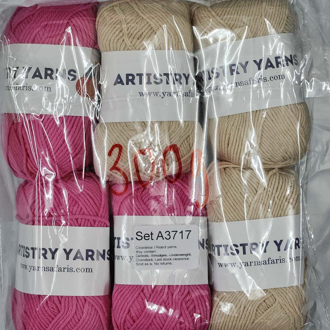 Milk Cotton MC Clearance / Reject Assorted Mixed Yarns (6 balls per pack) Benang Kait