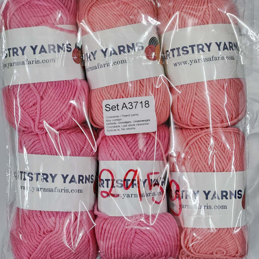 Milk Cotton MC Clearance / Reject Assorted Mixed Yarns (6 balls per pack) Benang Kait