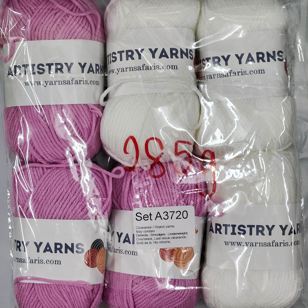 Milk Cotton MC Clearance / Reject Assorted Mixed Yarns (6 balls per pack) Benang Kait