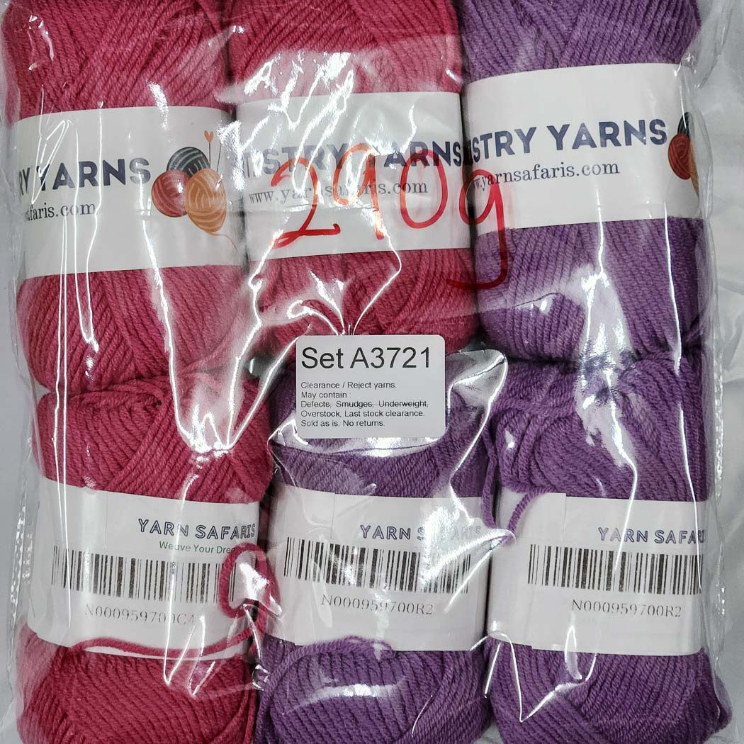 Milk Cotton MC Clearance / Reject Assorted Mixed Yarns (6 balls per pack) Benang Kait