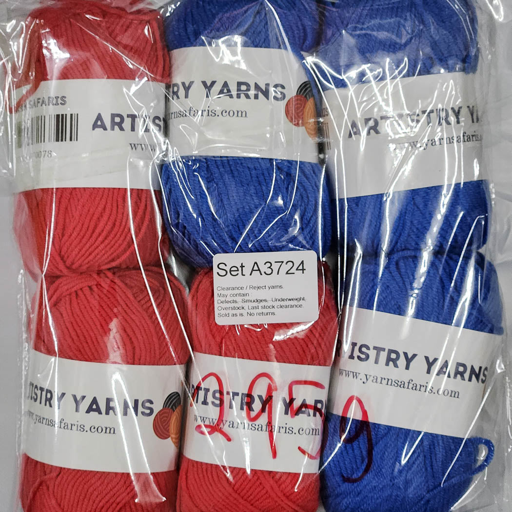 Milk Cotton MC Clearance / Reject Assorted Mixed Yarns (6 balls per pack) Benang Kait