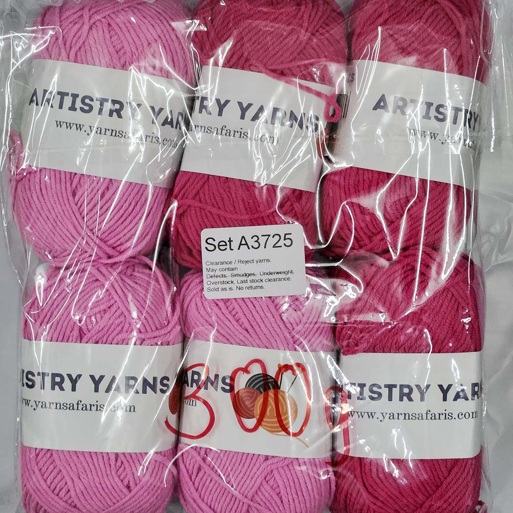 Milk Cotton MC Clearance / Reject Assorted Mixed Yarns (6 balls per pack) Benang Kait