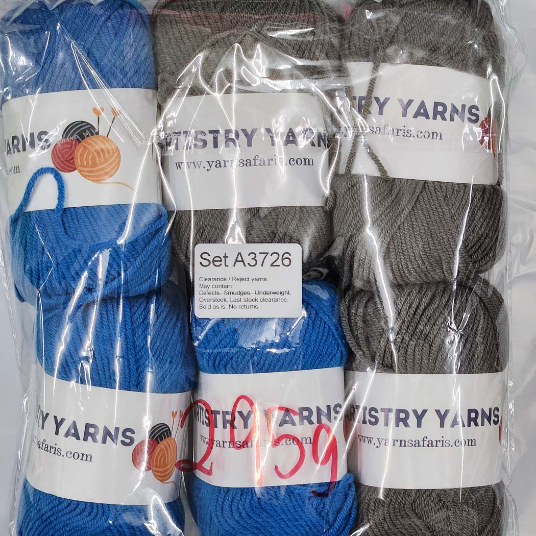 Milk Cotton MC Clearance / Reject Assorted Mixed Yarns (6 balls per pack) Benang Kait