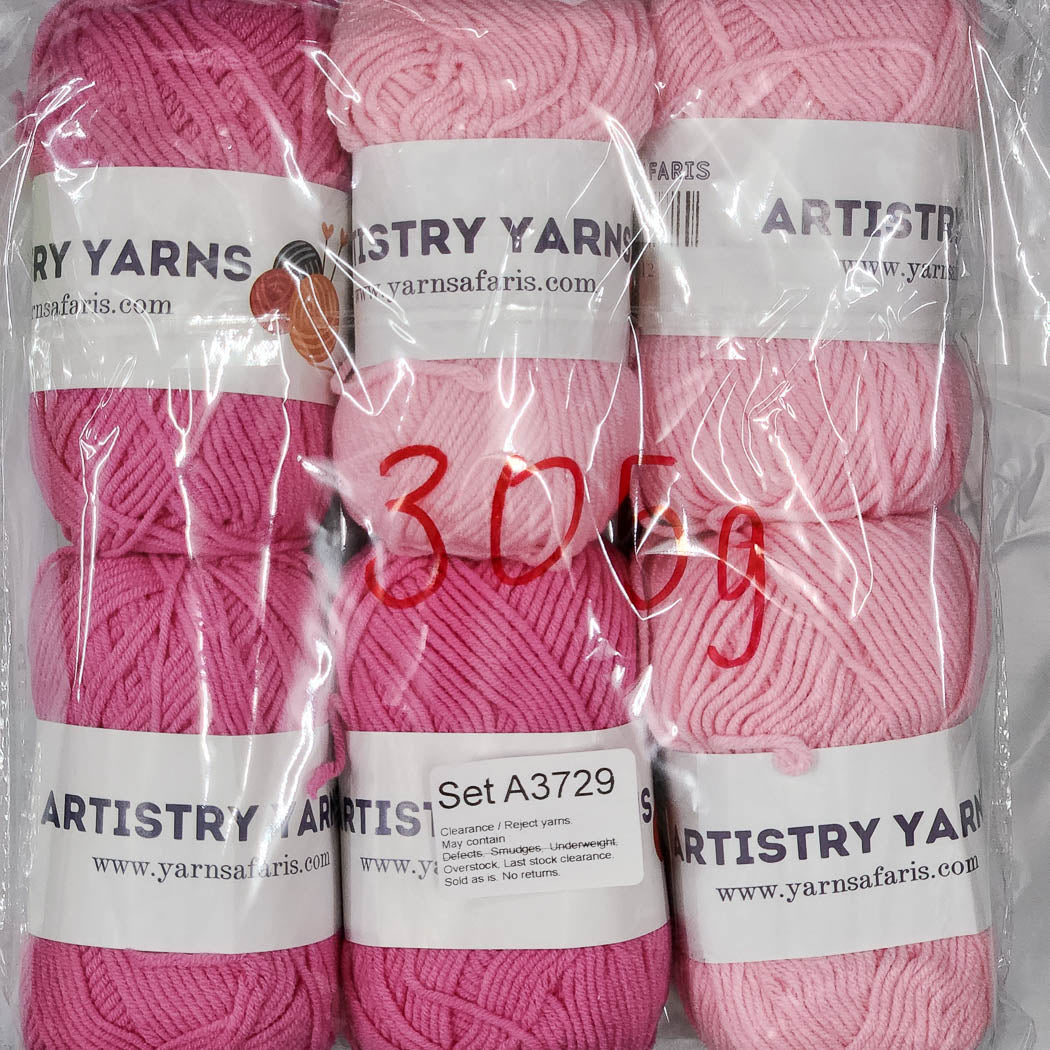 Milk Cotton MC Clearance / Reject Assorted Mixed Yarns (6 balls per pack) Benang Kait