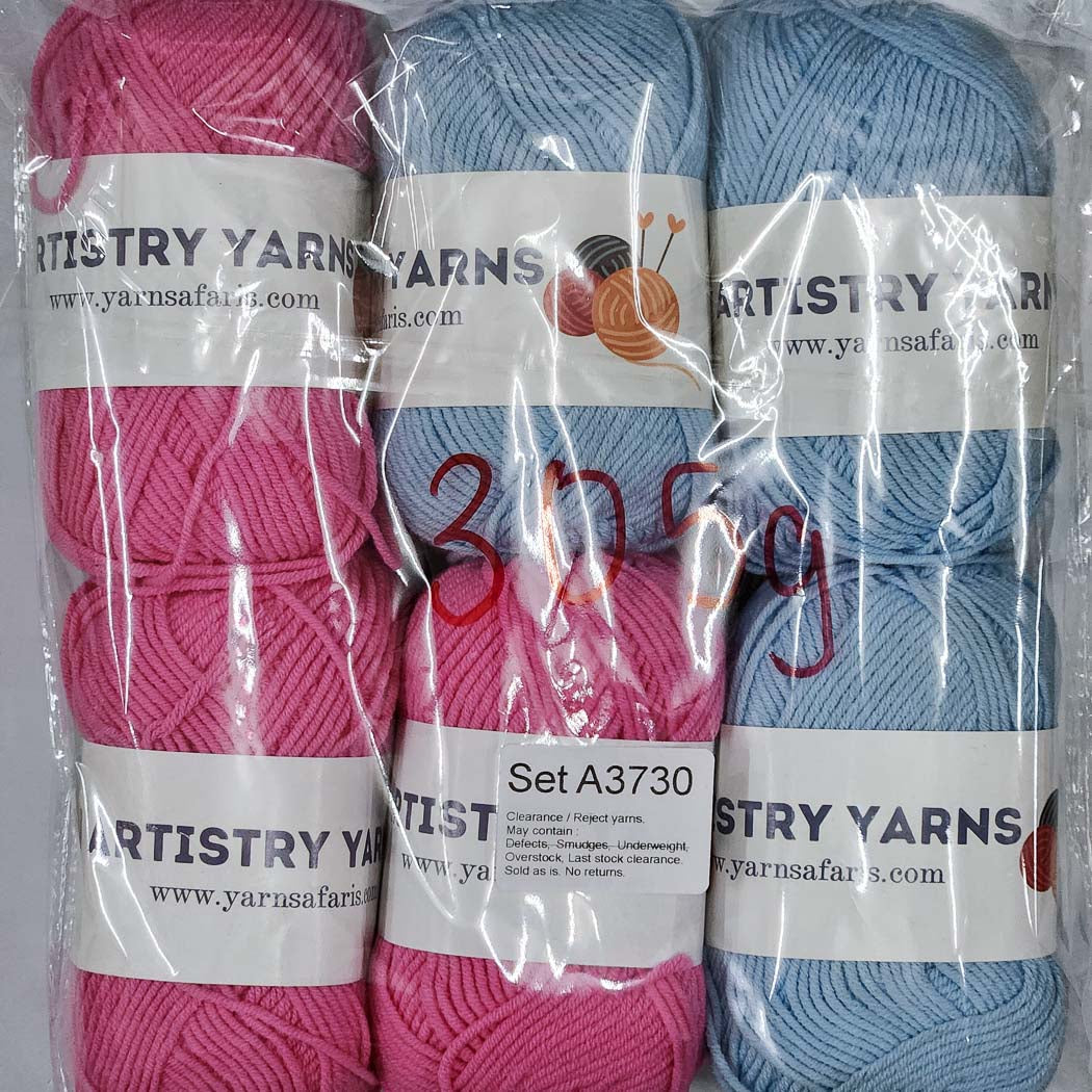 Milk Cotton MC Clearance / Reject Assorted Mixed Yarns (6 balls per pack) Benang Kait