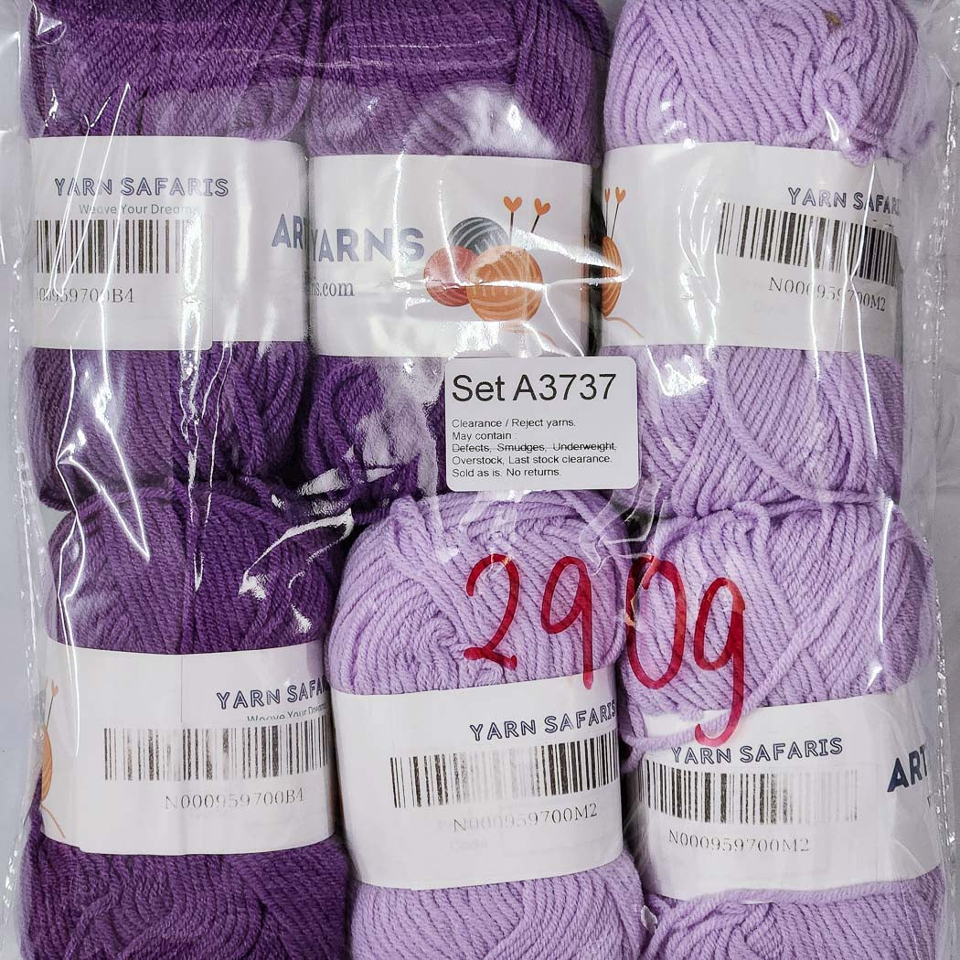 Milk Cotton MC Clearance / Reject Assorted Mixed Yarns (6 balls per pack) Benang Kait