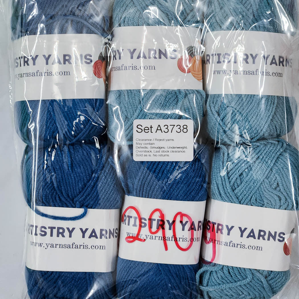 Milk Cotton MC Clearance / Reject Assorted Mixed Yarns (6 balls per pack) Benang Kait