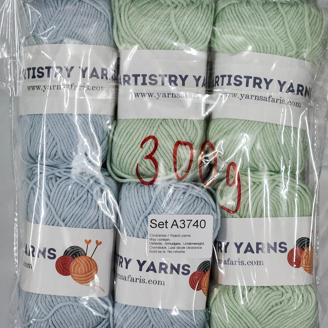 Milk Cotton MC Clearance / Reject Assorted Mixed Yarns (6 balls per pack) Benang Kait