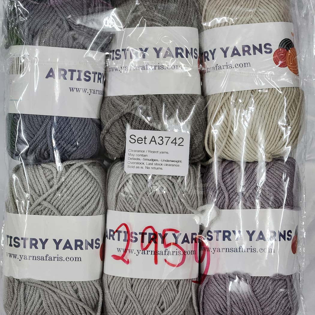 Milk Cotton MC Clearance / Reject Assorted Mixed Yarns (6 balls per pack) Benang Kait