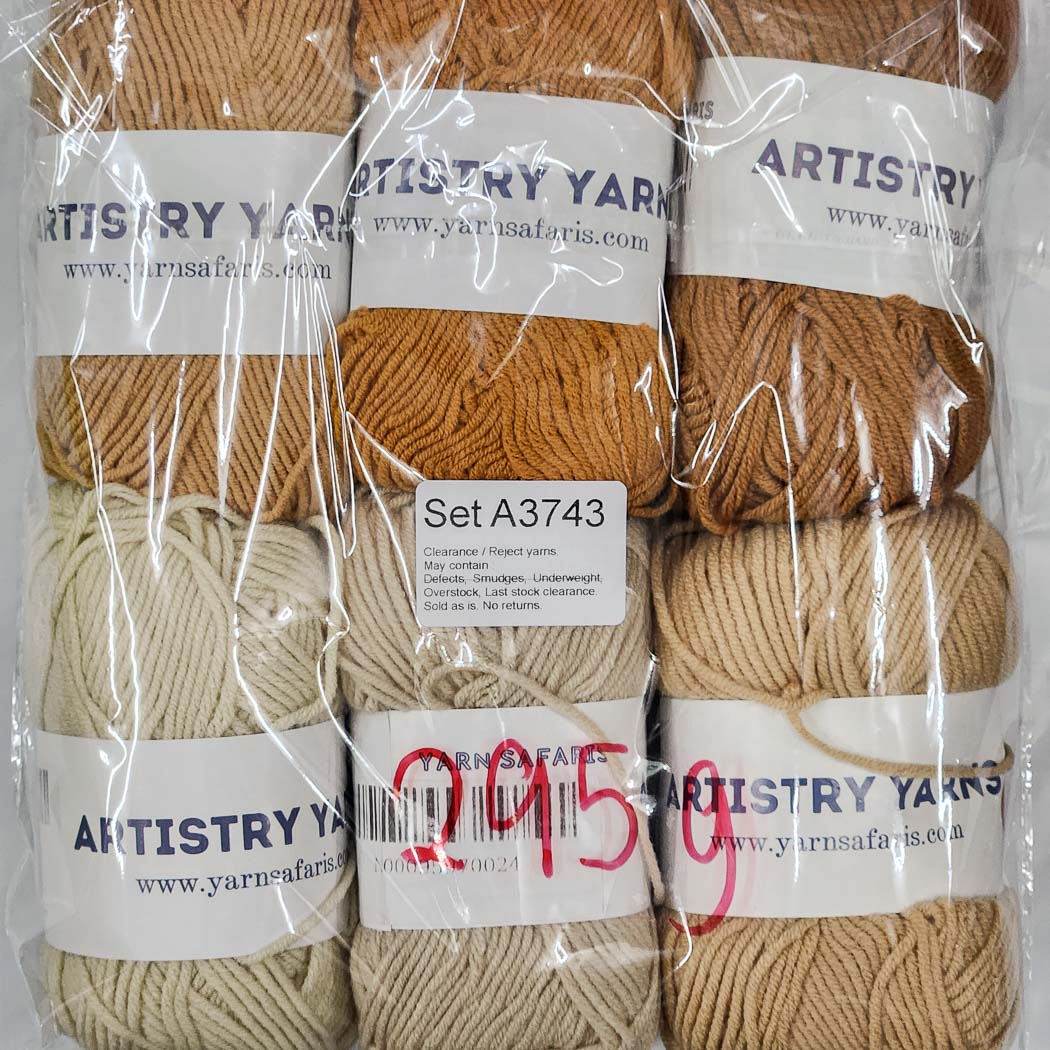 Milk Cotton MC Clearance / Reject Assorted Mixed Yarns (6 balls per pack) Benang Kait