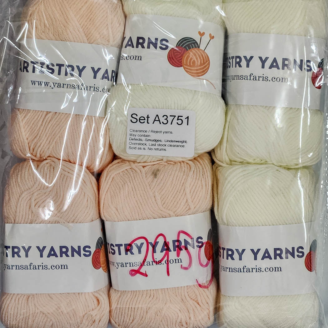 Milk Cotton MC Clearance / Reject Assorted Mixed Yarns (6 balls per pack) Benang Kait Page02