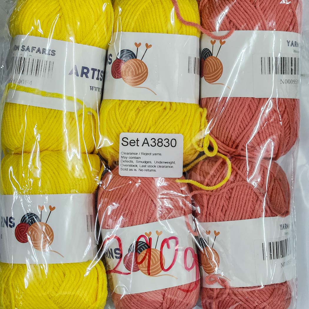 Milk Cotton MC Clearance / Reject Assorted Mixed Yarns (6 balls per pack) Benang Kait Page02