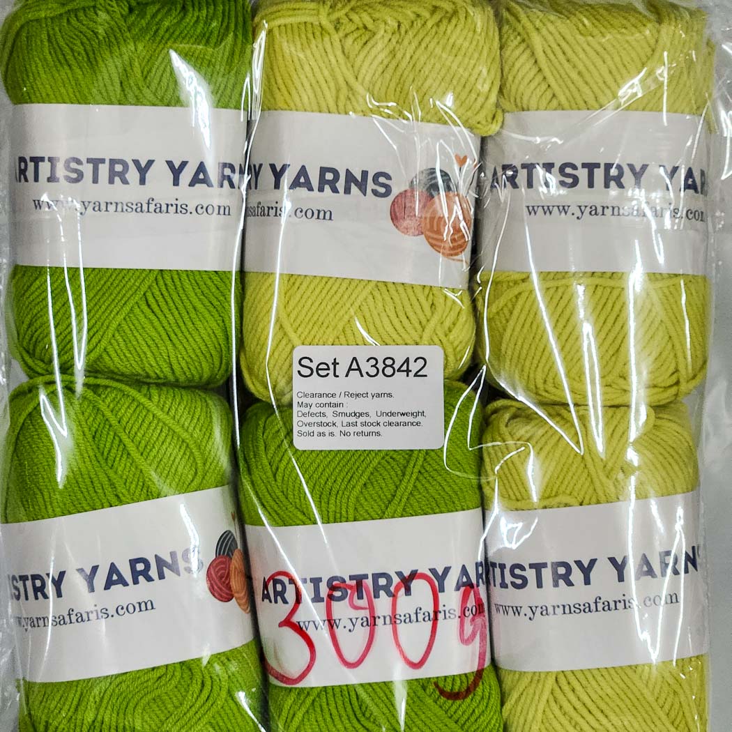 Milk Cotton MC Clearance / Reject Assorted Mixed Yarns (6 balls per pack) Benang Kait Page03