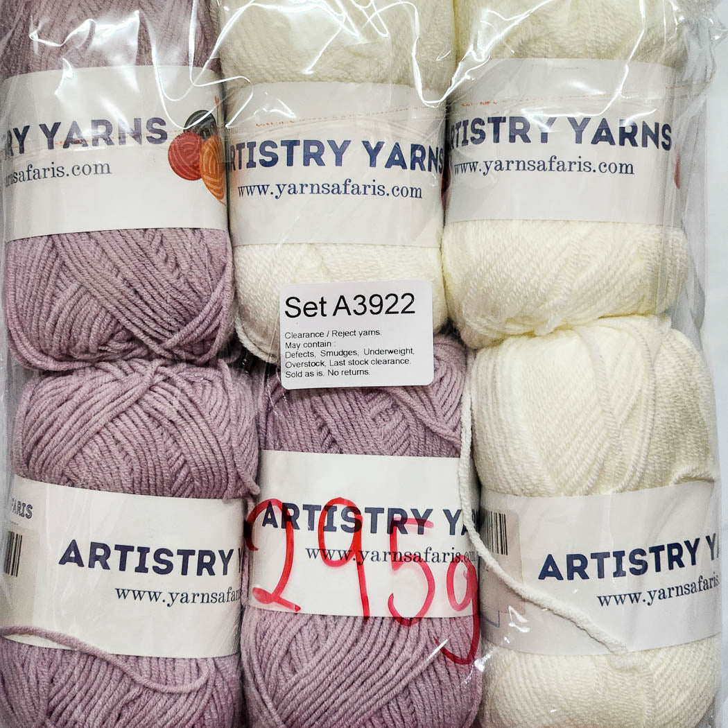 Milk Cotton MC Clearance / Reject Assorted Mixed Yarns (6 balls per pack) Benang Kait Page03