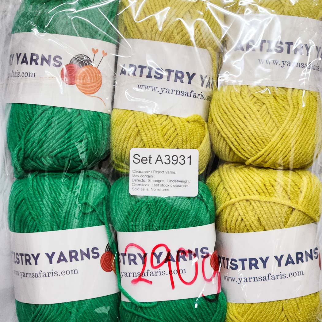 Milk Cotton MC Clearance / Reject Assorted Mixed Yarns (6 balls per pack) Benang Kait Page03