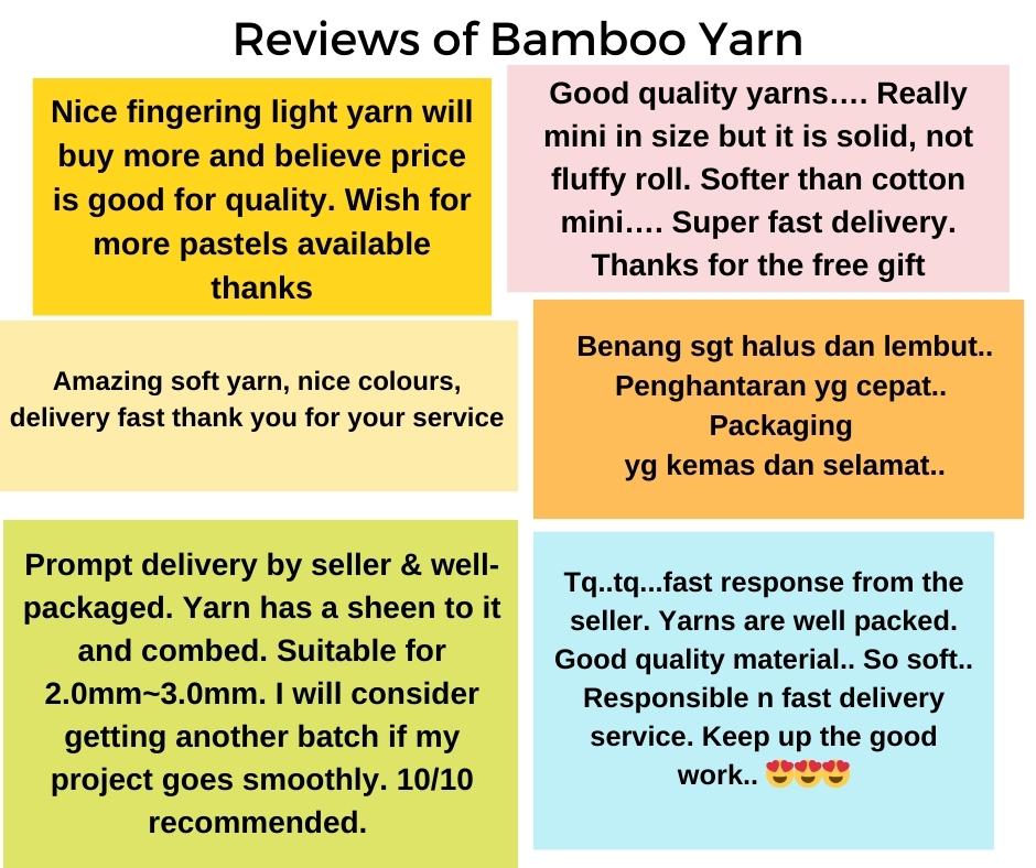 Bamboo 50g 40-50g 6 Strands 1.5mm Benang Kait Yarn BAM