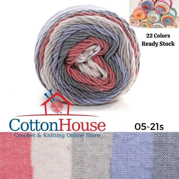 Rainbow Cotton Cake 100g 2mm 5ply Benang Kait Yarn Page1 CCK A01