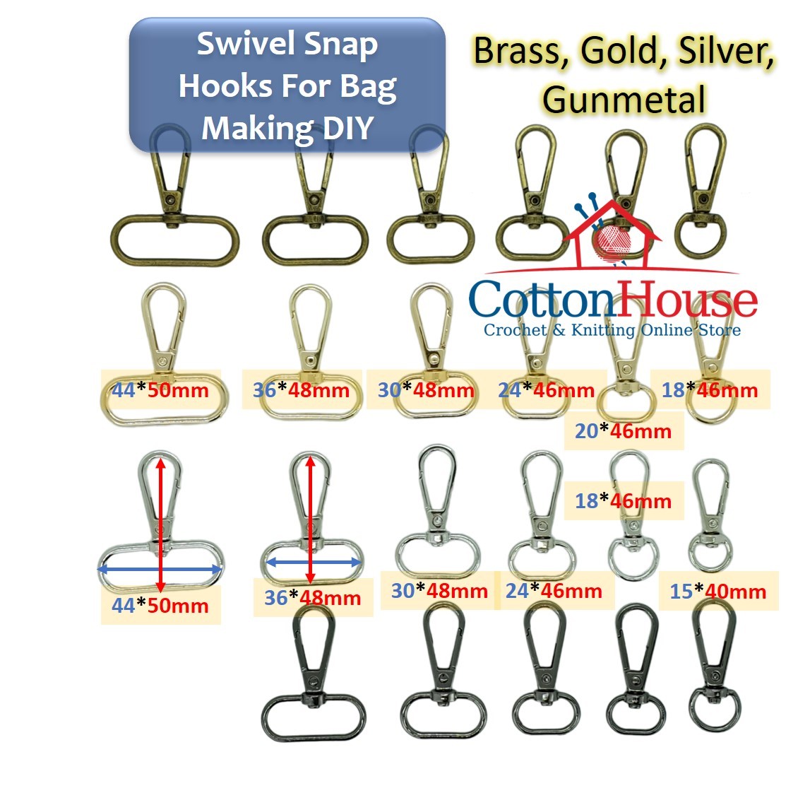 Swivel Snap Hook Metal Silver Brass Gold Gunmetal 2pcs Design A02 Tear Drop DIY Bag Making Accessories Beg