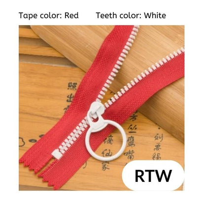 Colorful Zipper 10" (25cm) Plastic Pull Teeth Close End Zip Jahit DIY Sewing