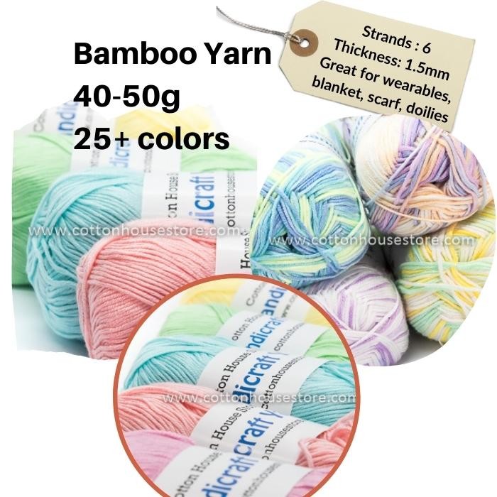 Bamboo 50g 40-50g 6 Strands 1.5mm Benang Kait Yarn BAM (Not Restock)