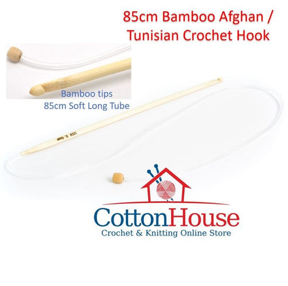 85cm Bamboo Afghan Tunisian Crochet Hook Long Soft Tube