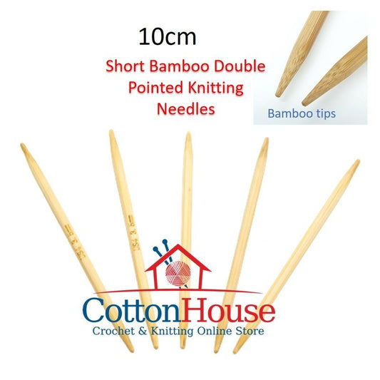 10cm SHORT Bamboo DPN Double Pointed Needles Knitting Jarum Kait Single Size