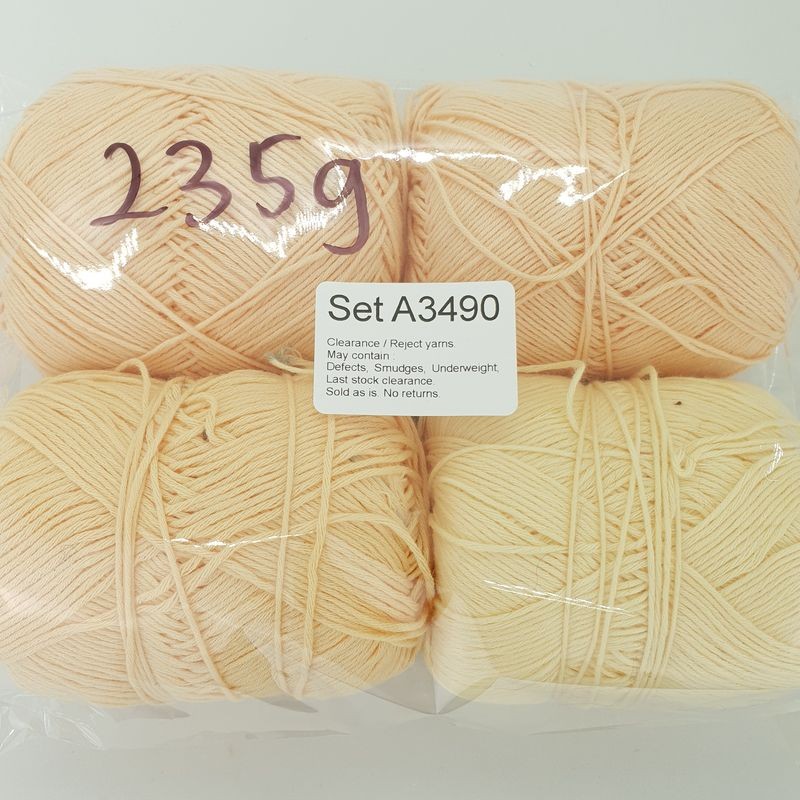 Pure Cotton PCN Clearance / Reject yarns (4 balls per pack) Benang Kait