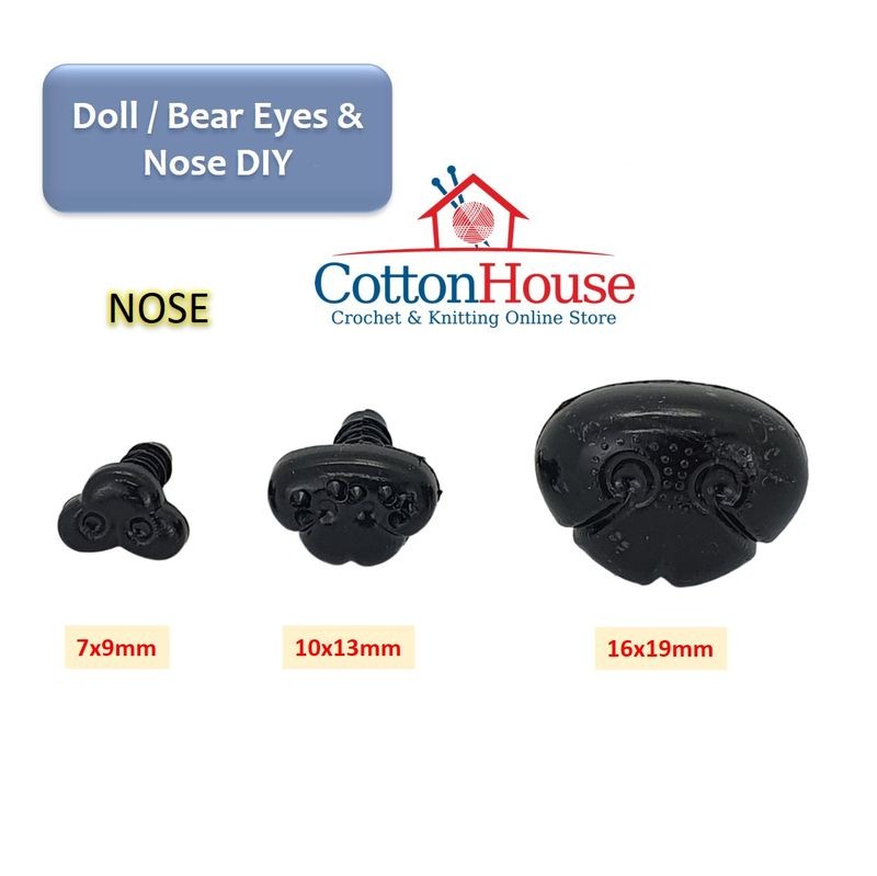 Toy Doll Craft Round Eyes Nose Multi Size Teddy Bear Nose Dolls DIY