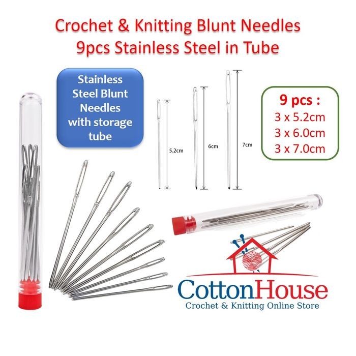 Blunt Needles Stainless Steel 9pcs Plastic Multicolor 6pcs Small Large Crochet Knitting