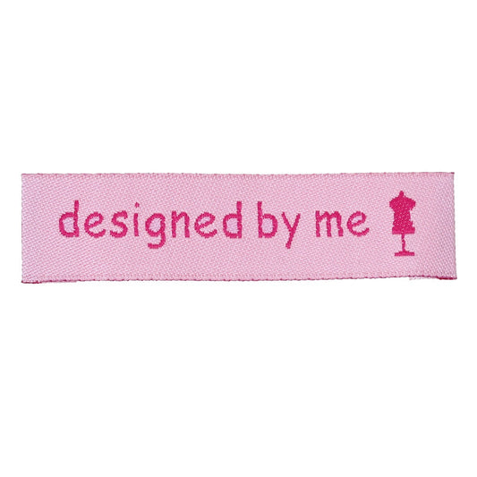 Labels Pink "designed by me" 60mm x 15mm